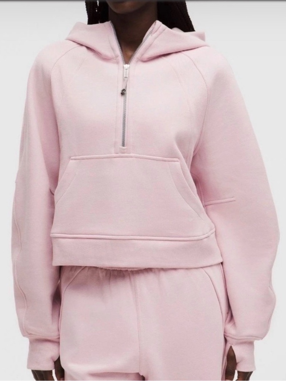 lululemon Scuba Pale Pink Half-Zip Hoodie